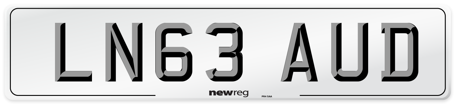 LN63 AUD Number Plate from New Reg